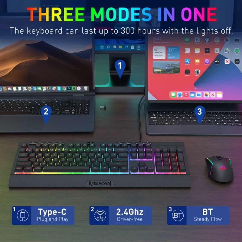 S151 PRO Membrane Gaming Keyboard & Mouse Wireless Combo