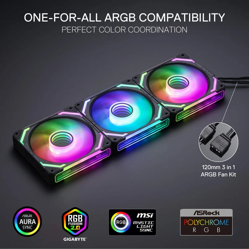 (Open-box) GCF012 Standard 120mm ARGB PC Case Fan