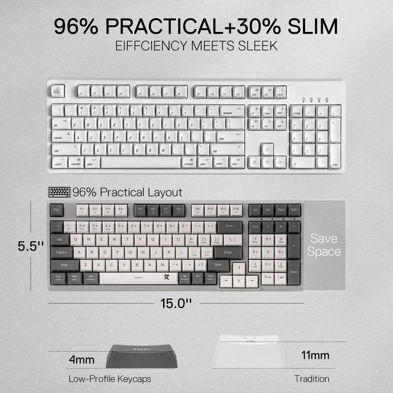 (Open-box) BK7114 Scissor Low-Profile Slim Wireless Keyboard
