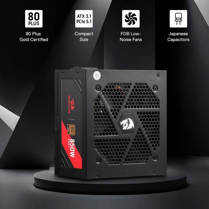 RGMS-850W PRO 80+ ATX 3.1 Gold 850 Watt Power Supply