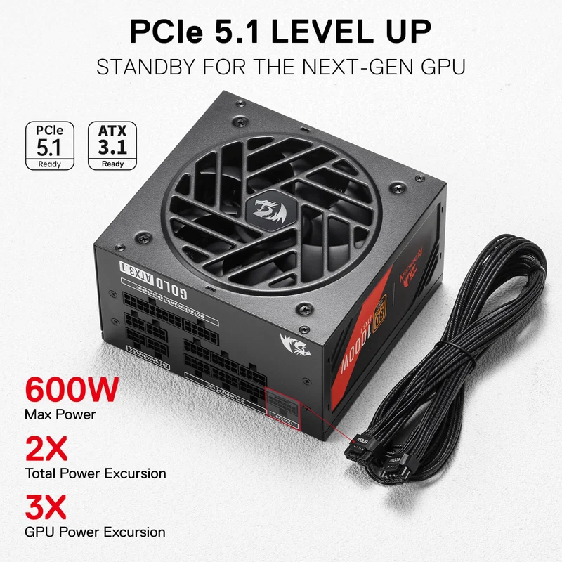 MASTER RGPS PRO 1000W 80 Plus® Gold ATX 3.1 PSU (Black & White)