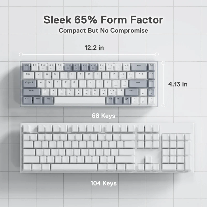 CASTOR K631 Grey 65% Wired RGB Gaming Keyboard