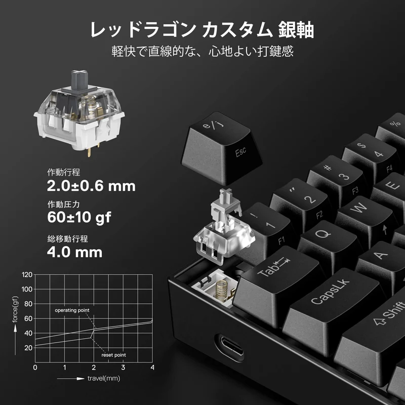 DRAGONBORN K630 Wired 60% Keyboard