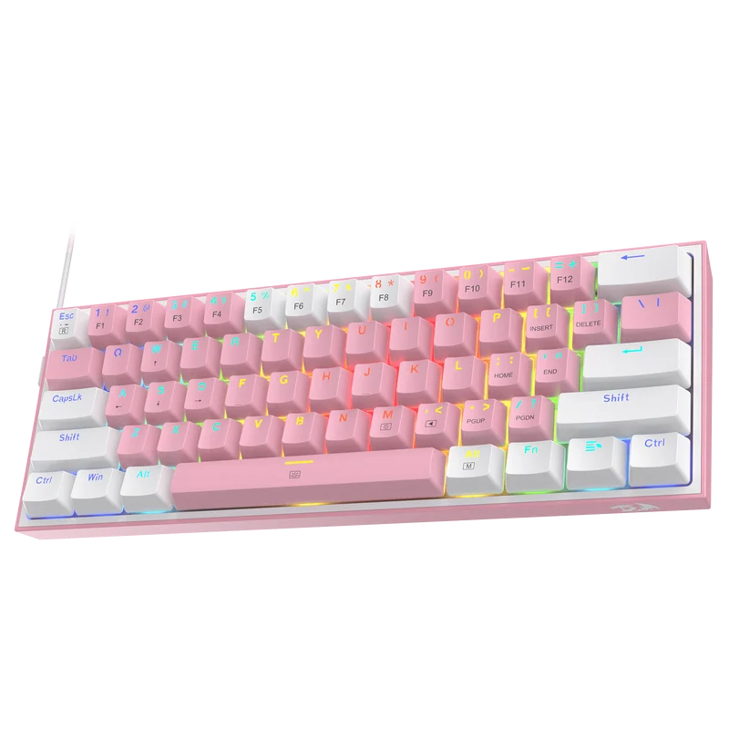 FIZZ K617 60 White & Pink Mechanical keyboard