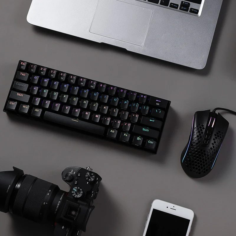K530 PRO 60% RGB Wireless Mechanical Black Keyboard M808 Black Lightweight RGB Gaming Mouse Bundle