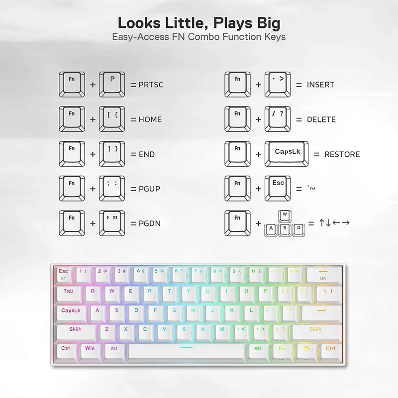 DRACONIC PRO K530 WHITE (Quiet-Red Switches)
