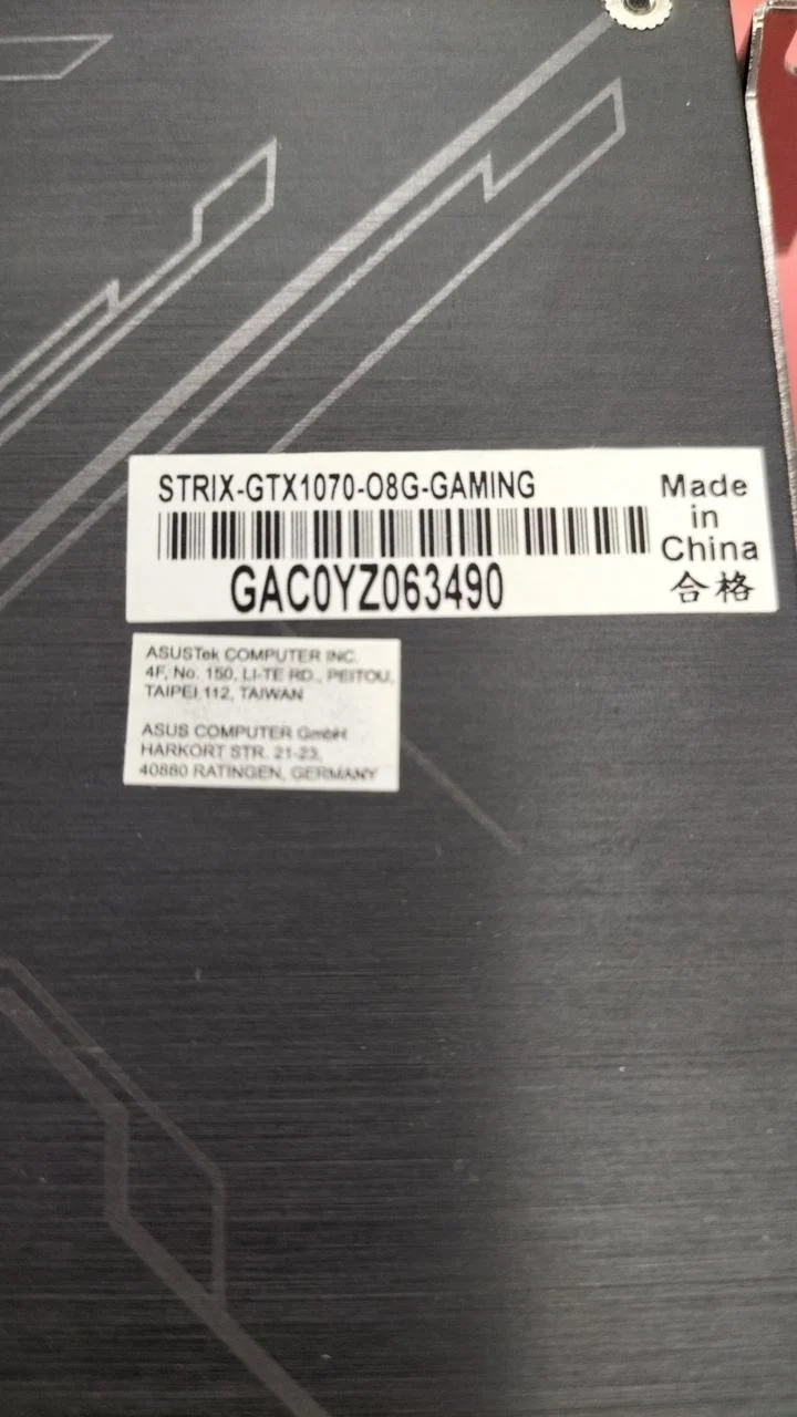 Carte graphique ASUS : STRIX GEFORCE GTX 1070-08G