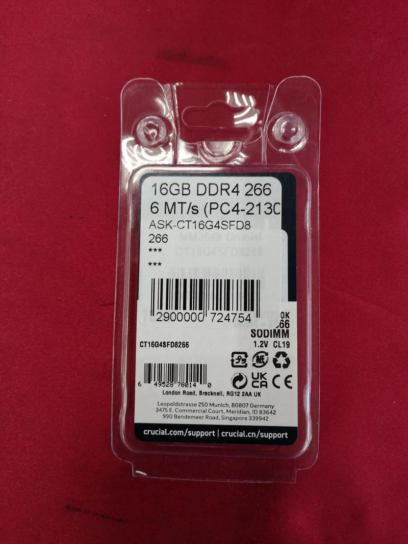 Mémoire CRUCIAL CT16G4SFD8266. M16FRS