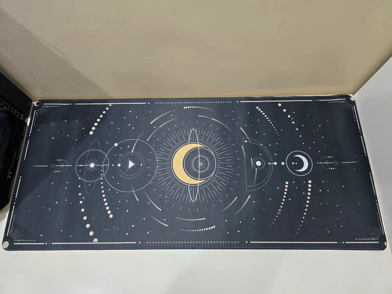 Star Moon Black Mousepad
