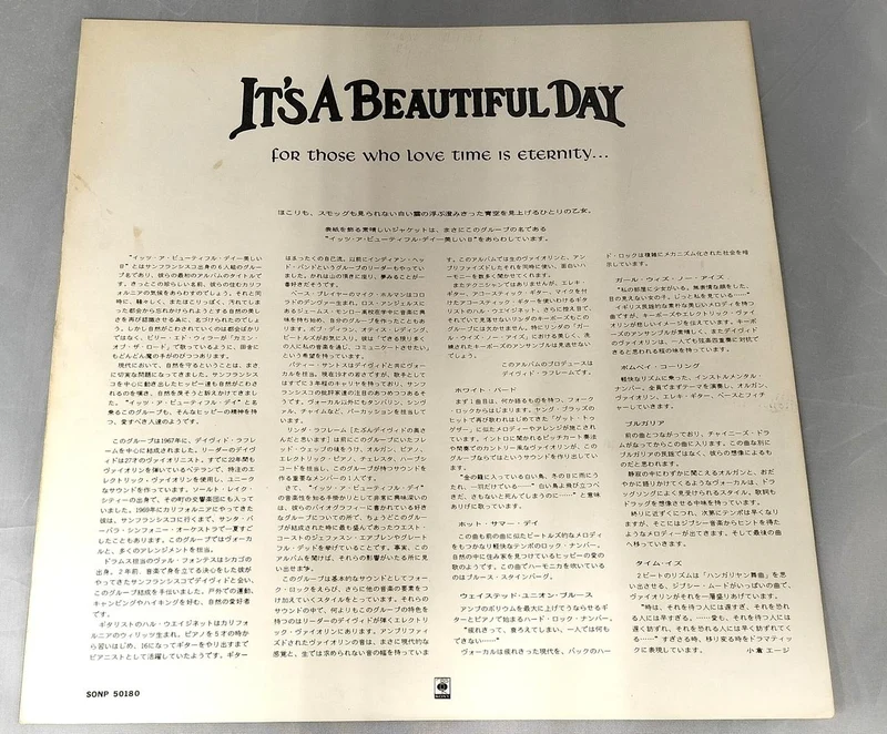 [À DÉCHETER] SONY LP IT'S A BEAUTIFUL DAY