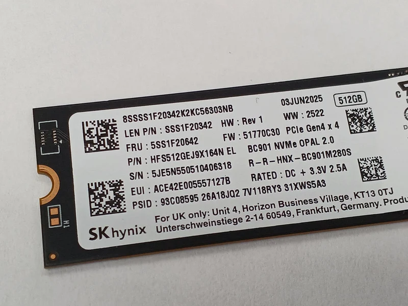 SSD SK HYNIX M.2 NVMe (2280) 512 Go HFS512GEJ9X164N EL