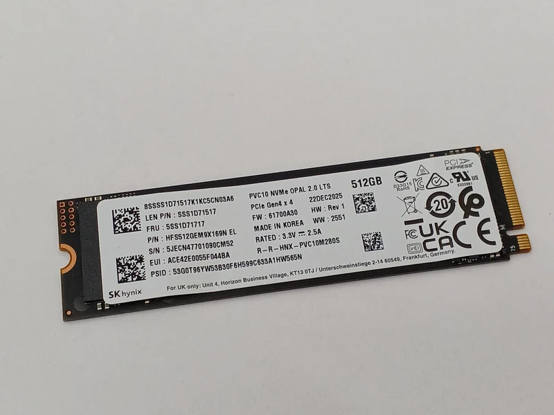 SSD SK HYNIX M.2 NVMe (2280) 512 Go HFS512GEM9X169N EL