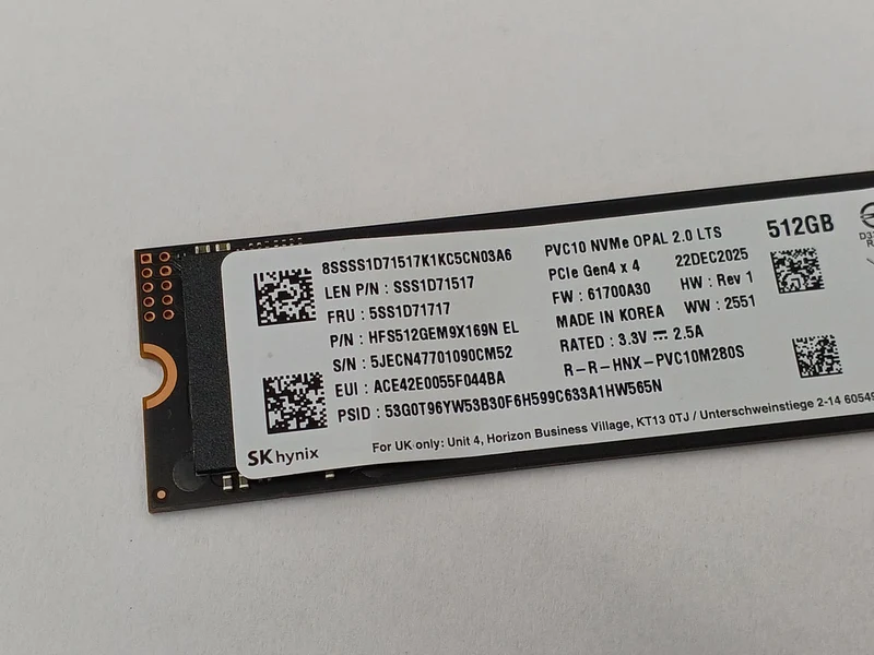 SSD SK HYNIX M.2 NVMe (2280) 512 Go HFS512GEM9X169N EL