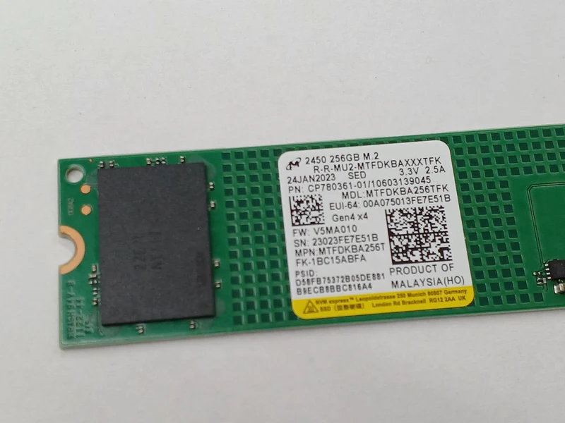 SSD MICRON M.2 NVMe 256 Go MTFDKBA256TFK