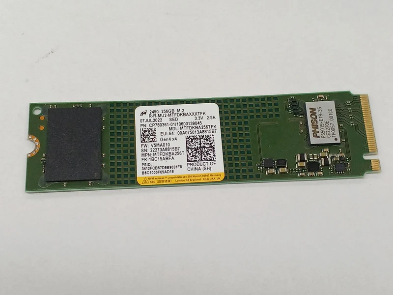 SSD MICRON M.2 NVMe 256 Go MTFDKBA256TFK