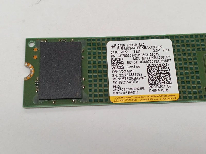 SSD MICRON M.2 NVMe 256 Go MTFDKBA256TFK