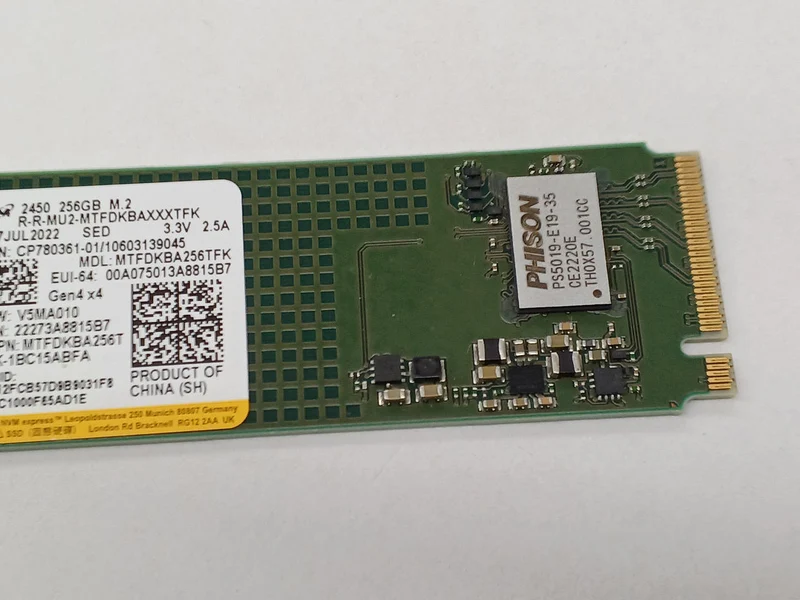 SSD MICRON M.2 NVMe 256 Go MTFDKBA256TFK