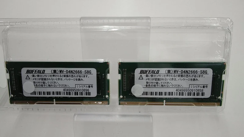 Mémoire vive BUFFALO DDR4-2666 pour ordinateur portable, 8 Go x 2 puces MV-D4N2666-S8G