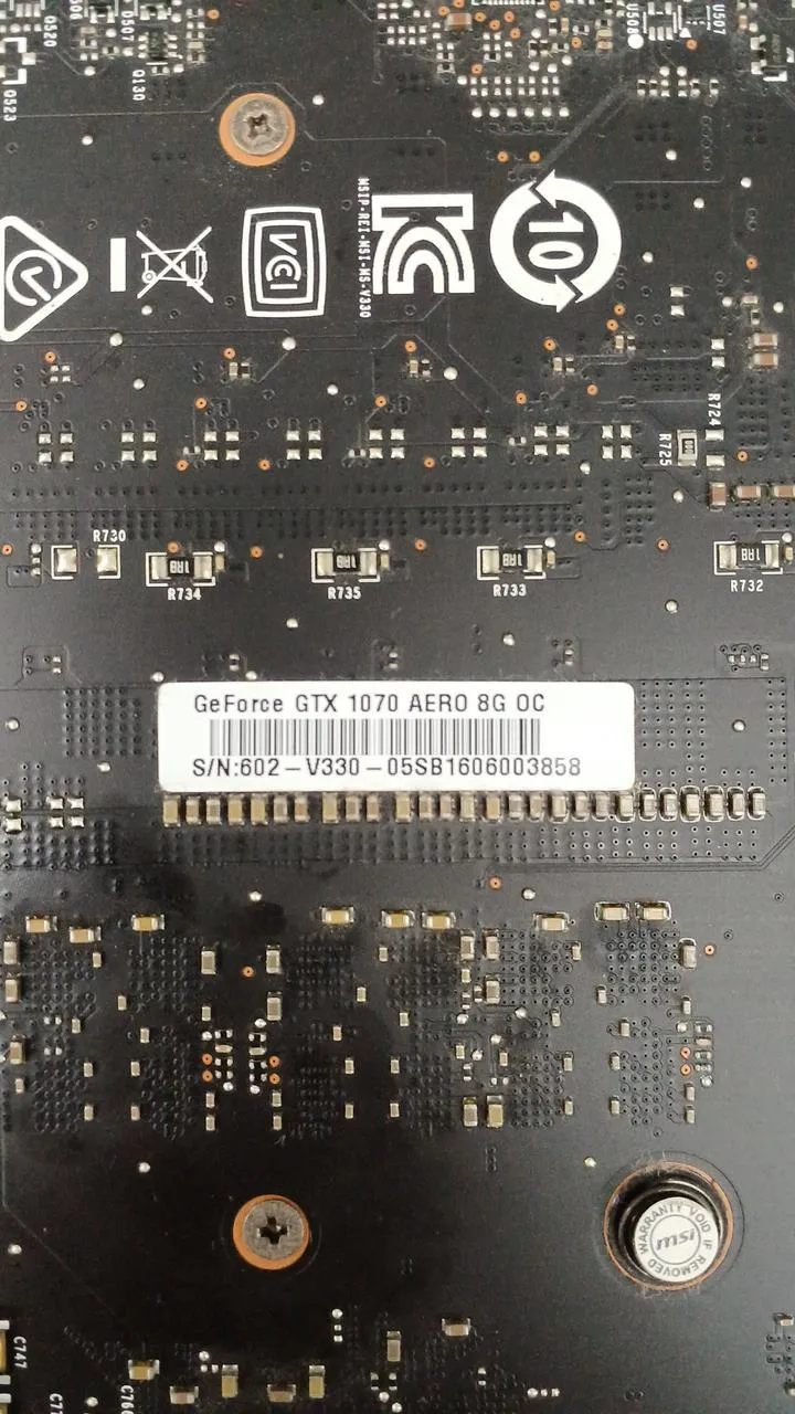 Carte graphique MSI GeForce GTX 1070 Aero 9G OC