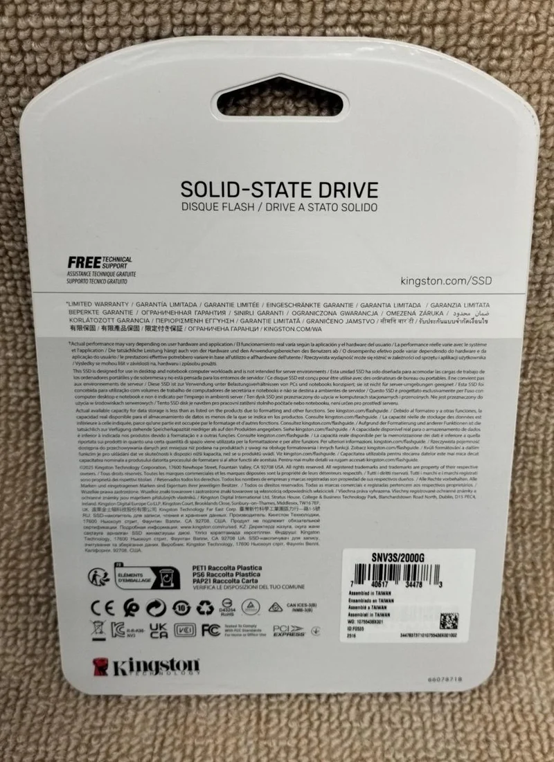 SSD KINGSTON TECHNOLOGY SNV3S/2000G