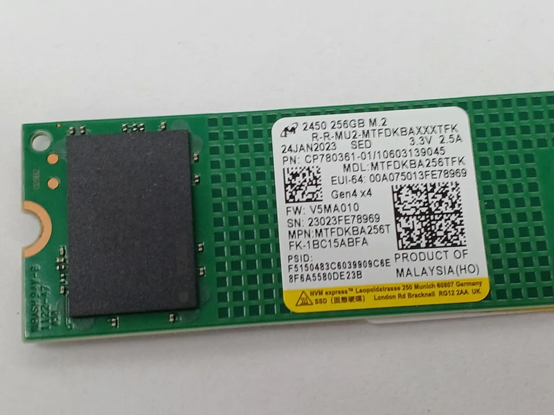 SSD MICRON M.2 NVMe 256 Go MTFDKBA256TFK