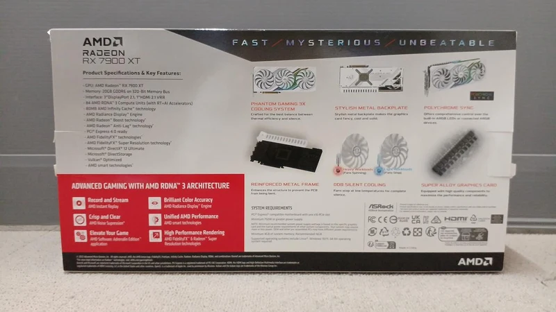 Carte graphique ASROCK : RADEON RX7900XT PGW 20 Go