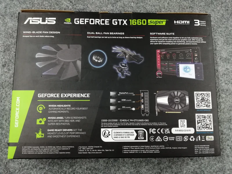 Carte graphique ASUS : PH-GTX1660S-O6G