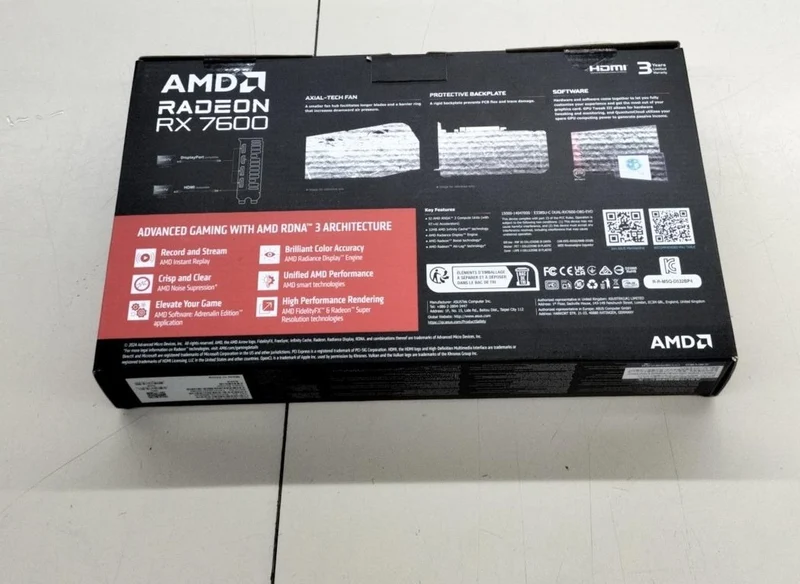 Carte graphique ASUS : DUAL-RX7600-O8G-V2
