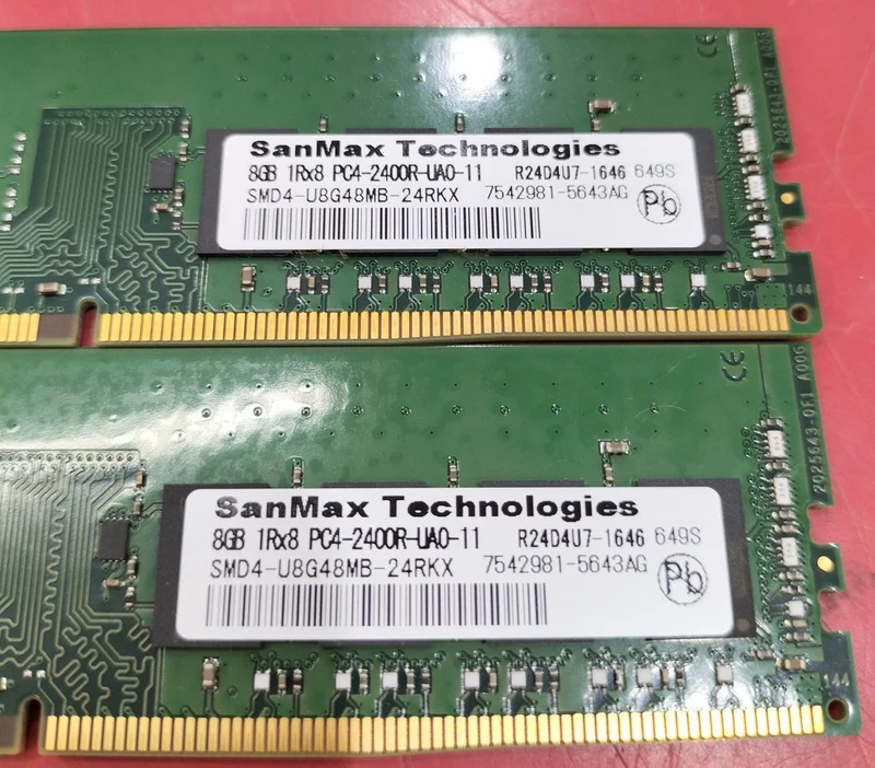 SANMAX Lot de 2 barrettes de mémoire PC SMD4-U8G48MB-24RKX