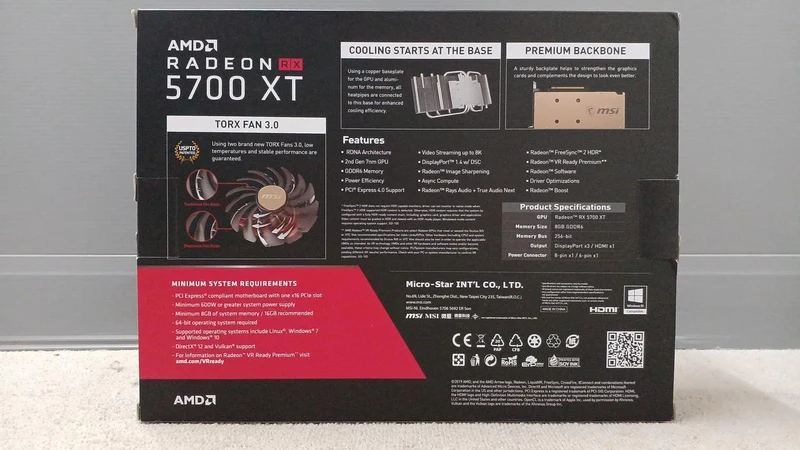 Carte graphique MSI : RADEON RX 5700 XT EVOKE OC