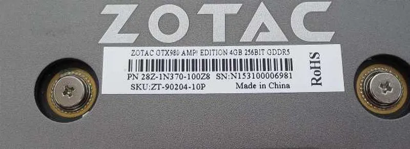 Carte graphique ZOTAC : GTX 980 AMP! EDITION 4 Go GDDR5