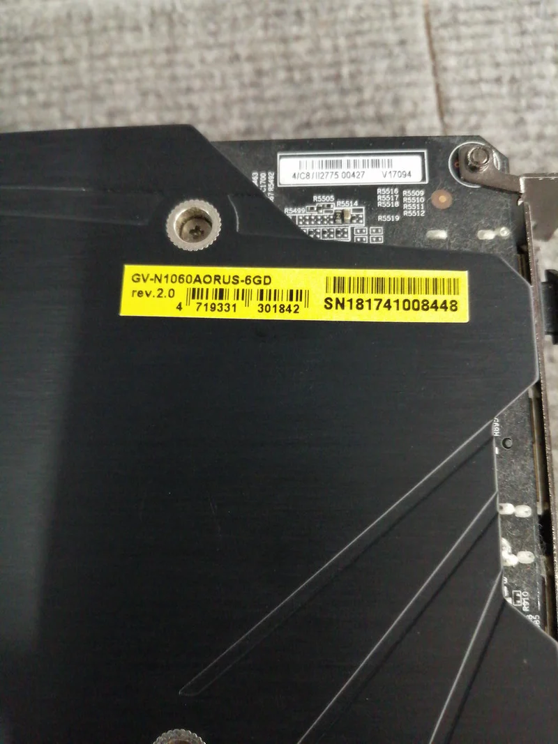 Carte graphique GIGABYTE : GV-N1060AORUS-6G