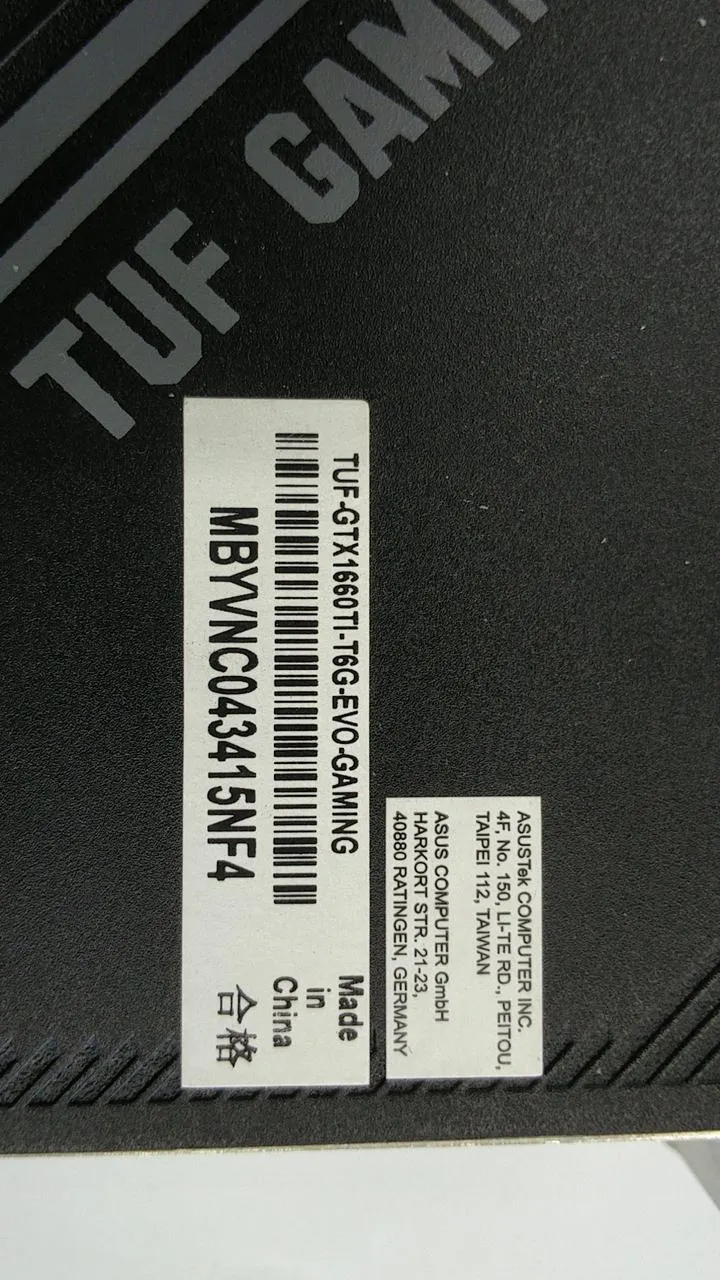 Carte graphique ASUS : TUG-GTX1660TI