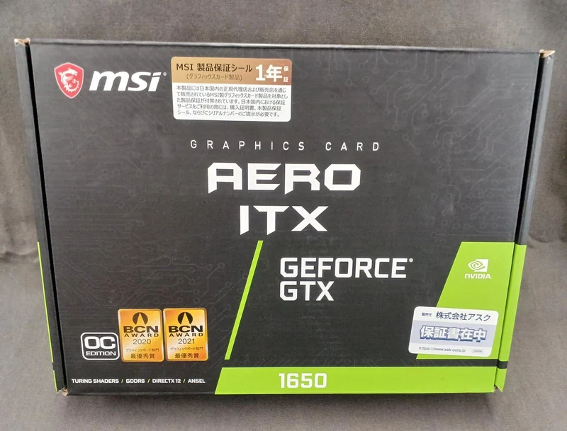 Carte graphique NVIDIA GTX1650 D6 AERO ITX J OC