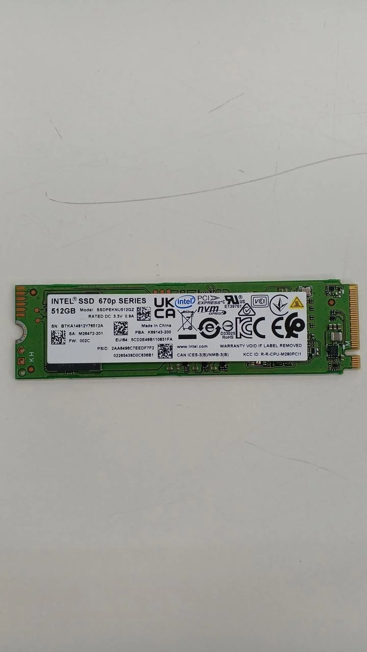 SSD Intel M2 SSDPEKNU512GZ