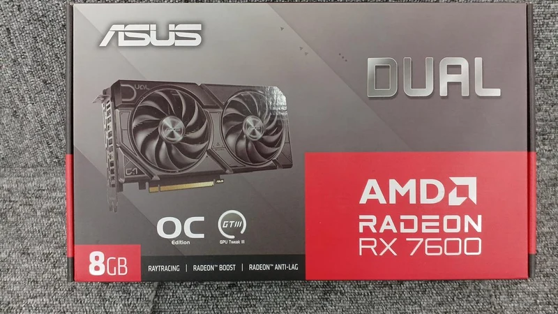Carte graphique ASUS DUAL-RX7600-O8G-EVO non ouverte