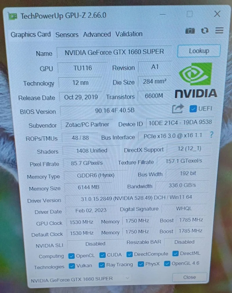 Carte graphique ZOTAC : ZT-T16620G-10B