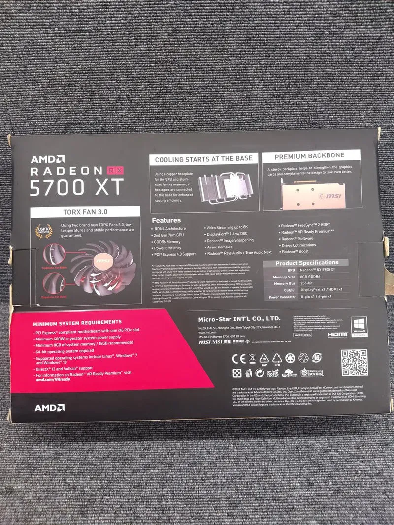 Carte graphique MSI : RX5700XT EVOKE OC