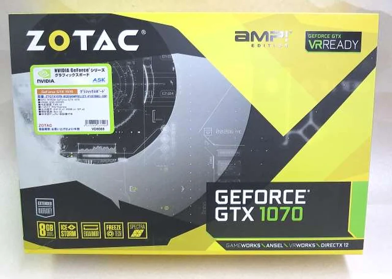 Carte graphique ZOTAC : ZTGTX1070-8GD5AMP01