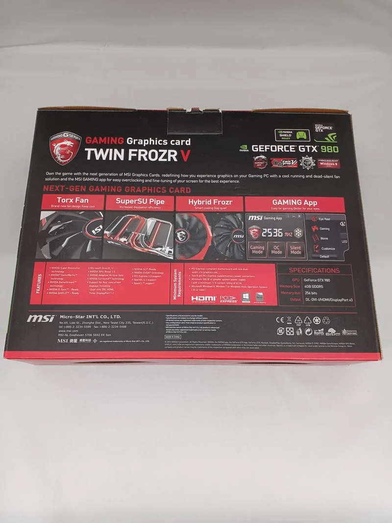 Carte graphique MSI NVIDIA PCI-EXPRESS GTX980 GAMING 4G