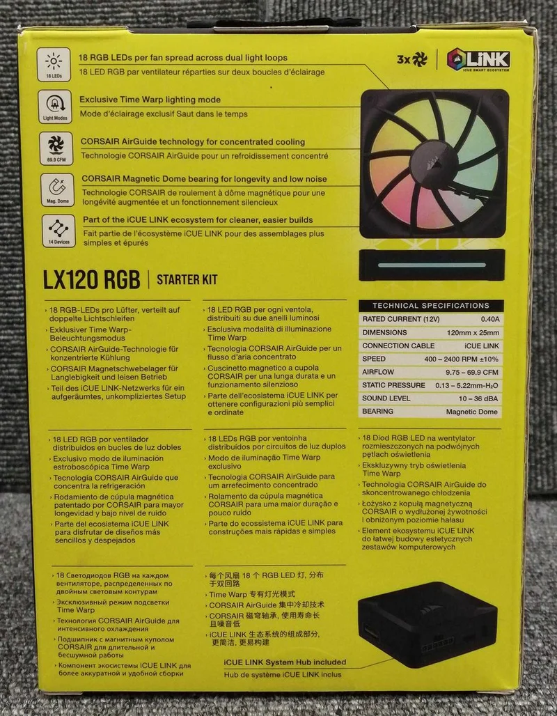 Ventilateur de boîtier CORSAIR LX120 RGB