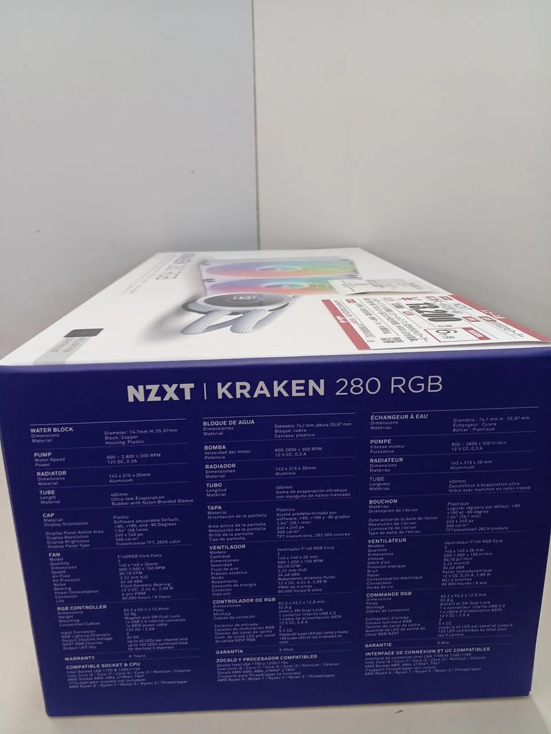 Refroidisseur de processeur à eau NZXT RL-KR280-W1