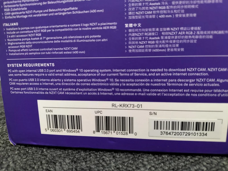 Refroidisseur de processeur à eau NZXT RL-KRX73-01