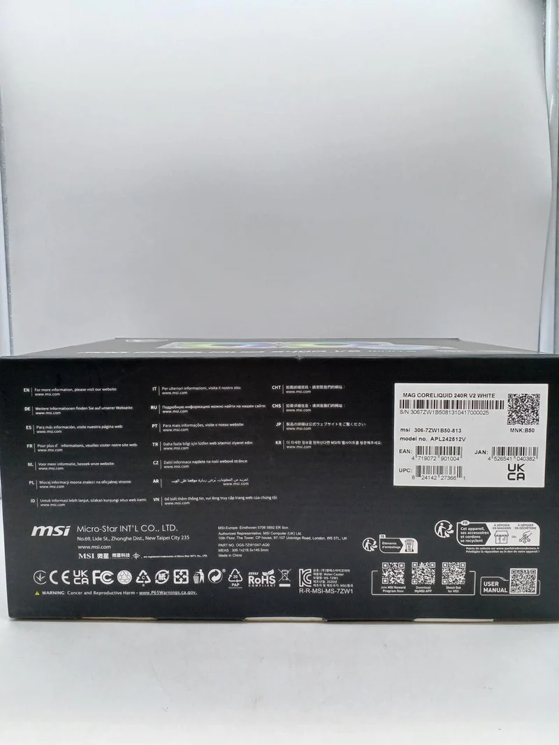 Refroidisseur de processeur MSI MAG CORELIQUID 240R V2 BLANC