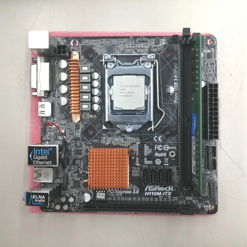 Carte mère ASROCK H110M-ITX / Processeur Intel Pentium G4560 H110M-ITX