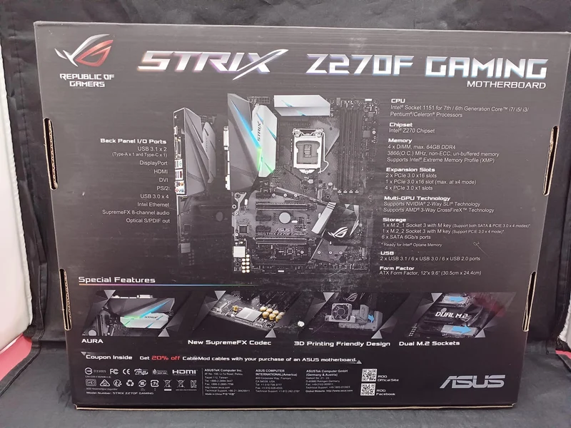 [À DÉCHETER] Carte mère ASUS STRIX Z270F GAMING compatible Intel