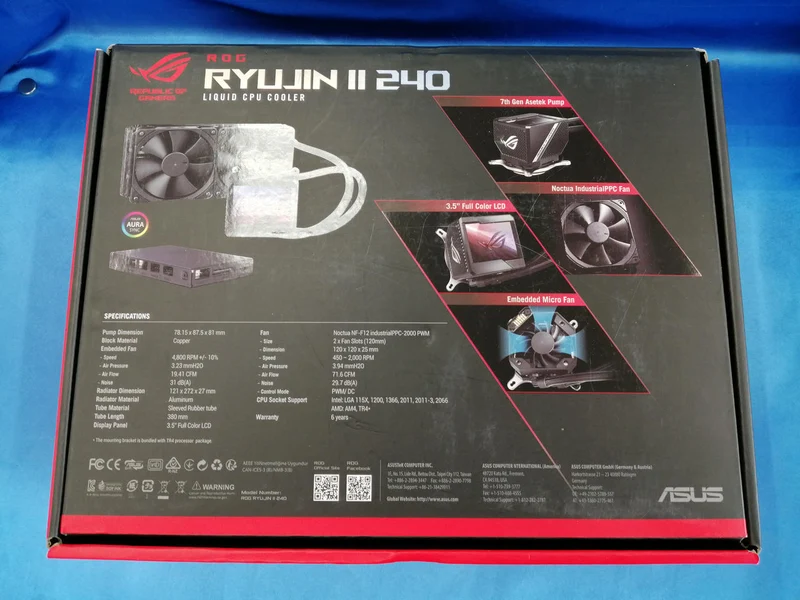 Refroidisseur de processeur à refroidissement liquide ASUS ROG RYUJIN II 240