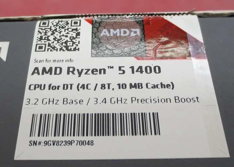 Processeur AMD Ryzen 5-1400 à 3.2 GHz