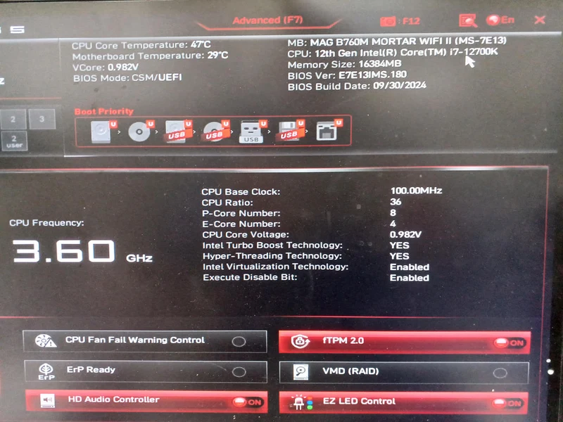 Processeur Intel Core i7-12700K de 12e génération (3.60 GHz)