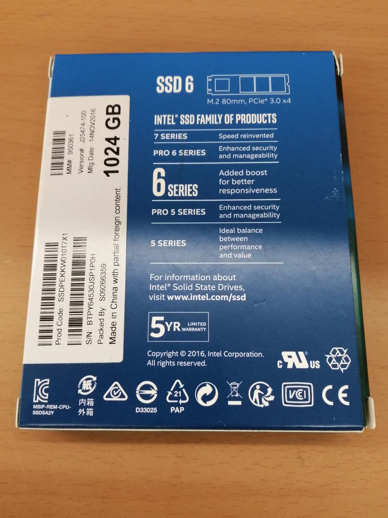 SSD Intel 1024 Go
